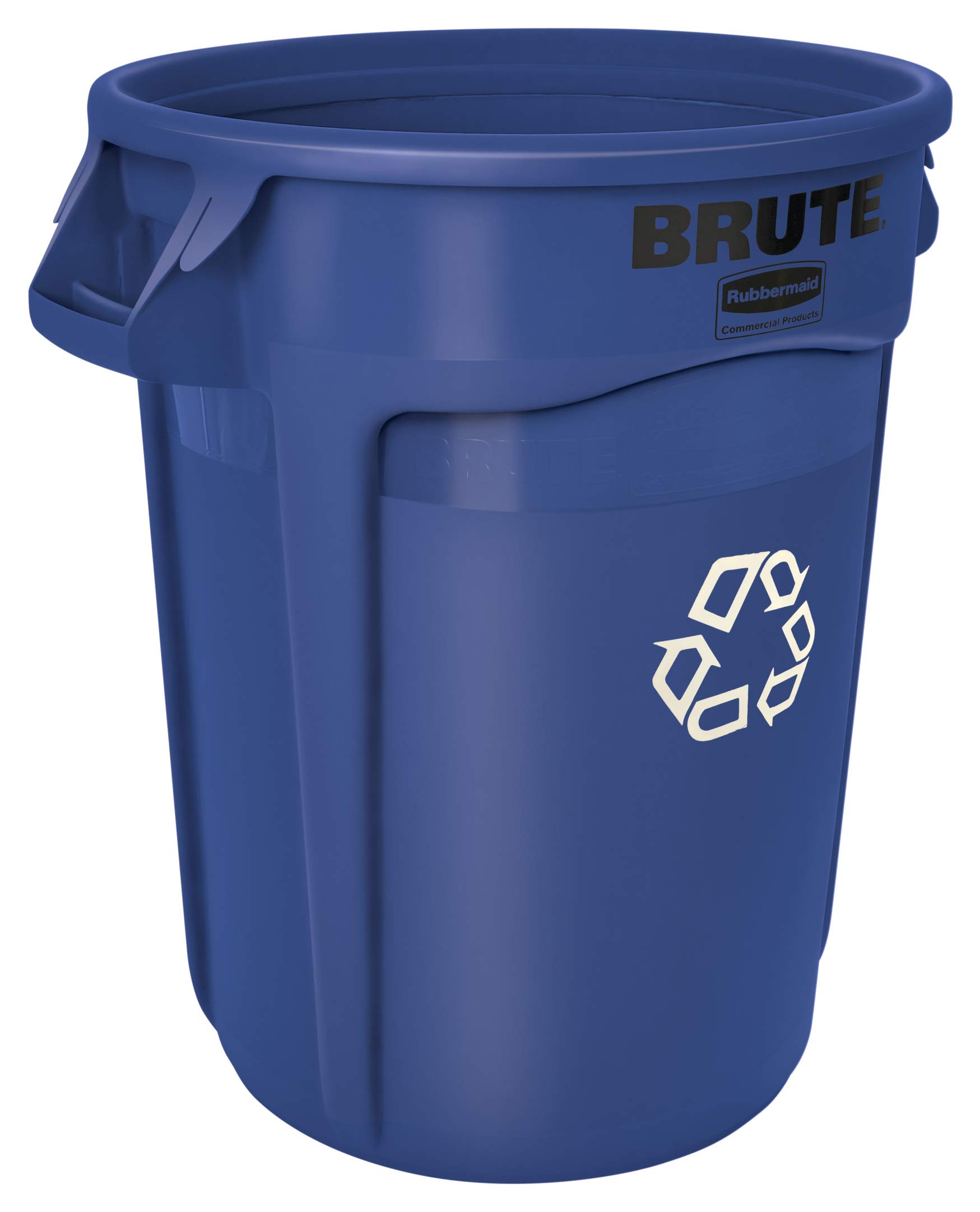 Rubbermaid Commercial Products FG262073BLUE BRUTE Heavy-Duty Round Recycling/Composting Bin, 20-Gallon, Blue Recycling