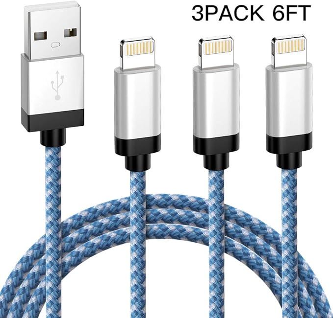 iPhone Charger Cable Novtech 3 Pack 6FT Lightning Cable