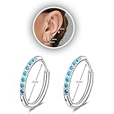1Pair Turquoise Small Hoop Earrings for Women 316L Surgical Stainless Steel Hypoallergenic Dainty Huggie Hoop Earrings Lightweight for Women Earings Piercing Jewelry