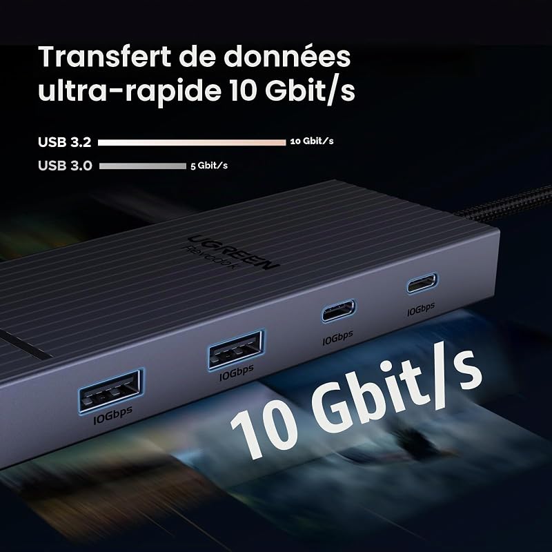 Revodok Pro 207 Hub USB C 7 en 1 Docking Station Double HDMI