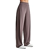 G4Free Casual Dress Pants Women Stretchy Office Pants Wide Leg Trousers Pants with Pockets Business Work (Taupe,M,27")