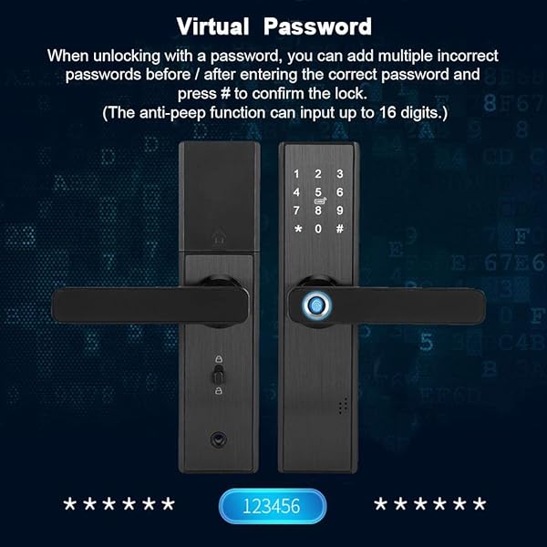 JJ Accessory Touchscreen Smart Lock WiFi Touch Screen Fingerabdruck Passwort IC Karte Smart Trschloss mit mechanischem Schlssel fr Tuya