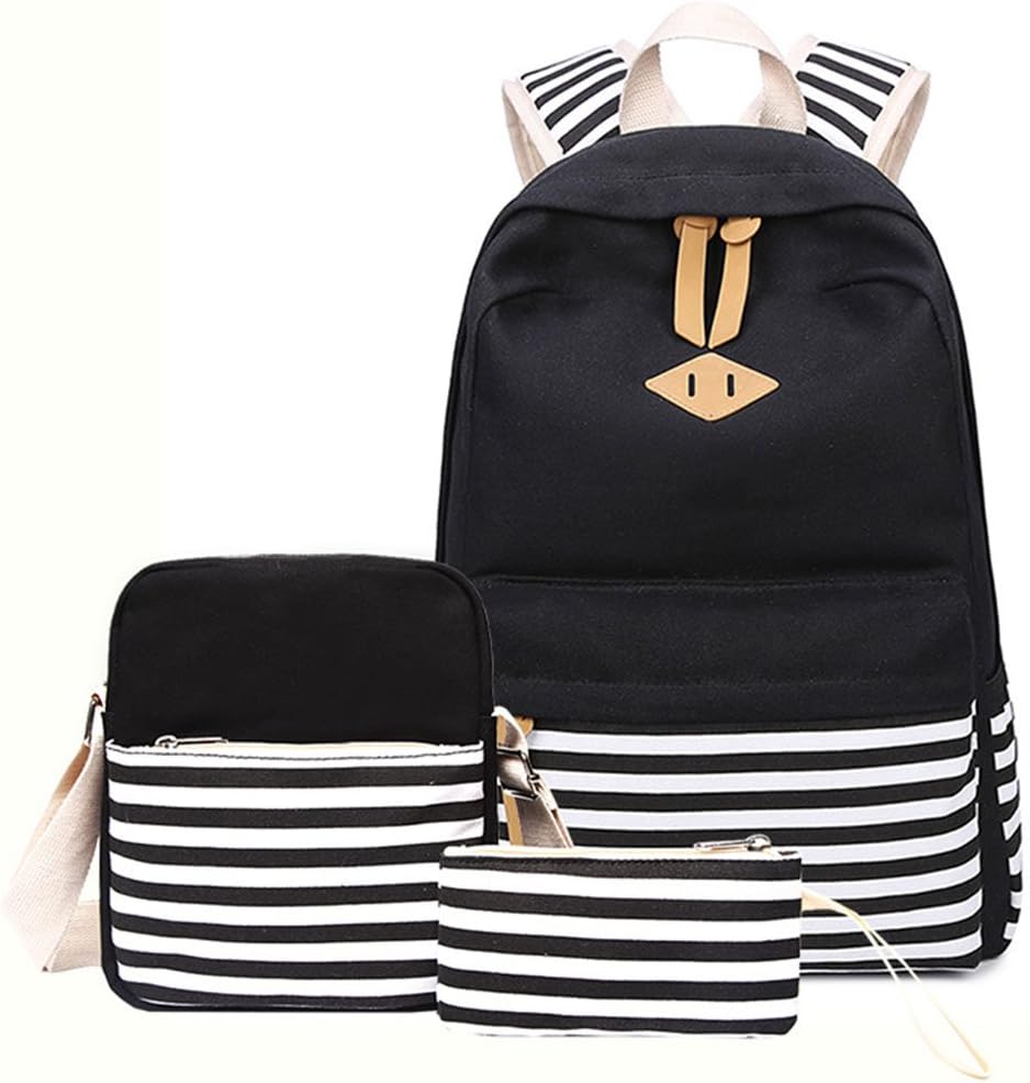 YEFER Teenage Girls Canvas School Bags Set School backpack Womens Casual Daypacks