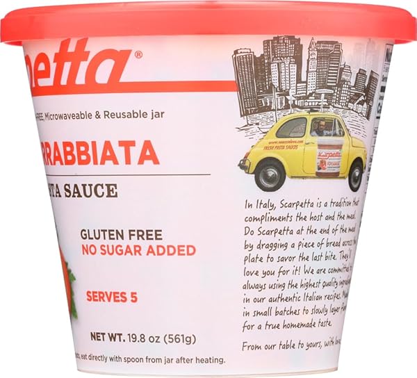 SCARPETTA ARRABBIATA SAUCE, 19.8-OUNCE JAR (PACK OF 4)