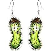 WCRAZYE Pickle Earrings Cucumber Earrings for Women Unique Weird Acrylic Earrings Acrylic Vegetable Fruit Drop Dangling Earring Gag Green Pickle Earrings Funny Jewelry Gifts for Pickle Lovers Gifts