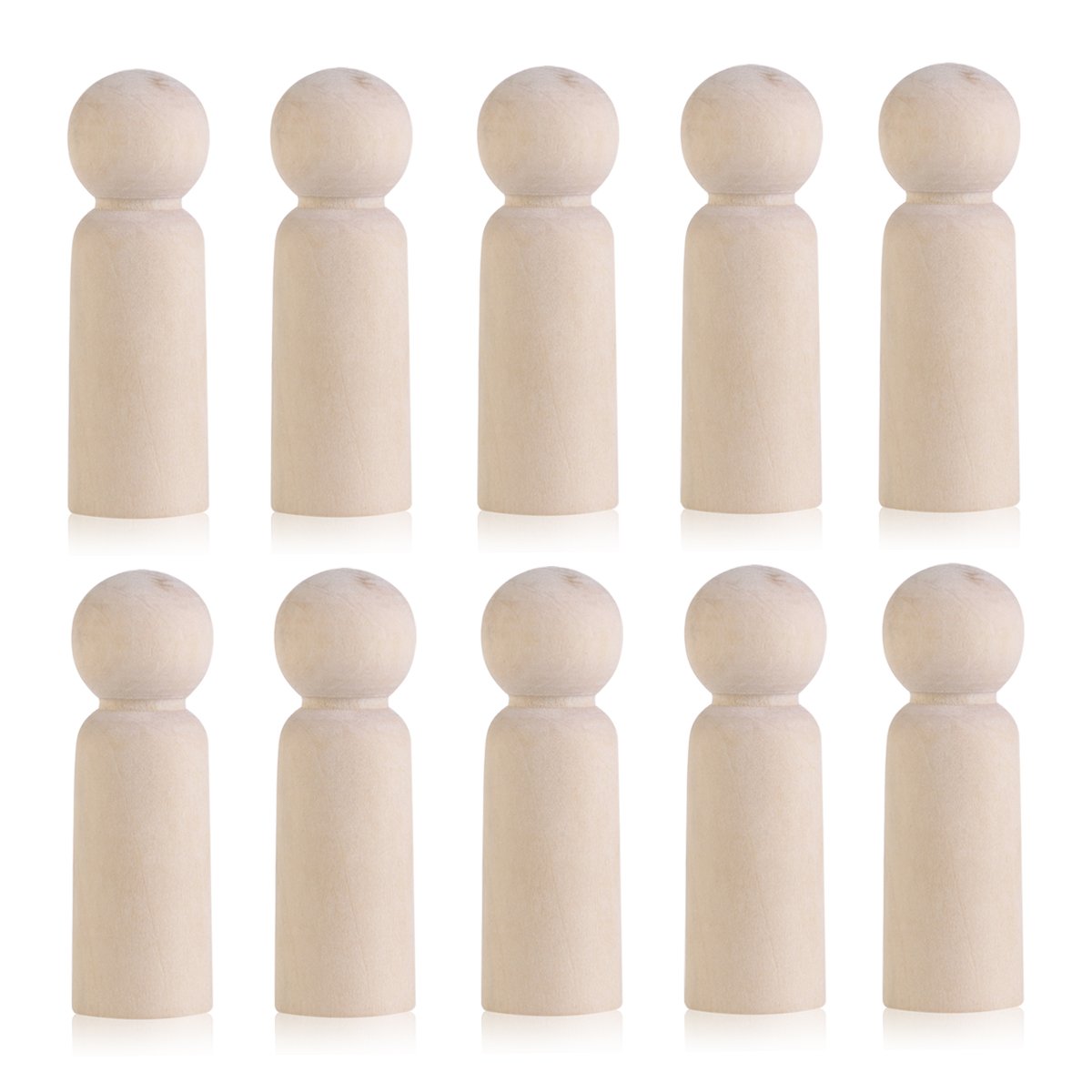 ULTNICE Wooden Peg Doll Cake Topper DIY Plain Blank Groom Figures for Party Decor Pack of 10
