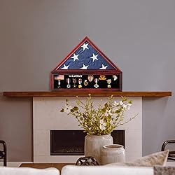 Tieeqe Large Military Shadow Box Solid Wood Burial