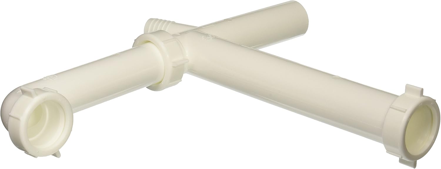 Keeney 119WK 11/2Inch Telescopic Slip Joint End Outlet Continuous Waste Drain, White, Wall