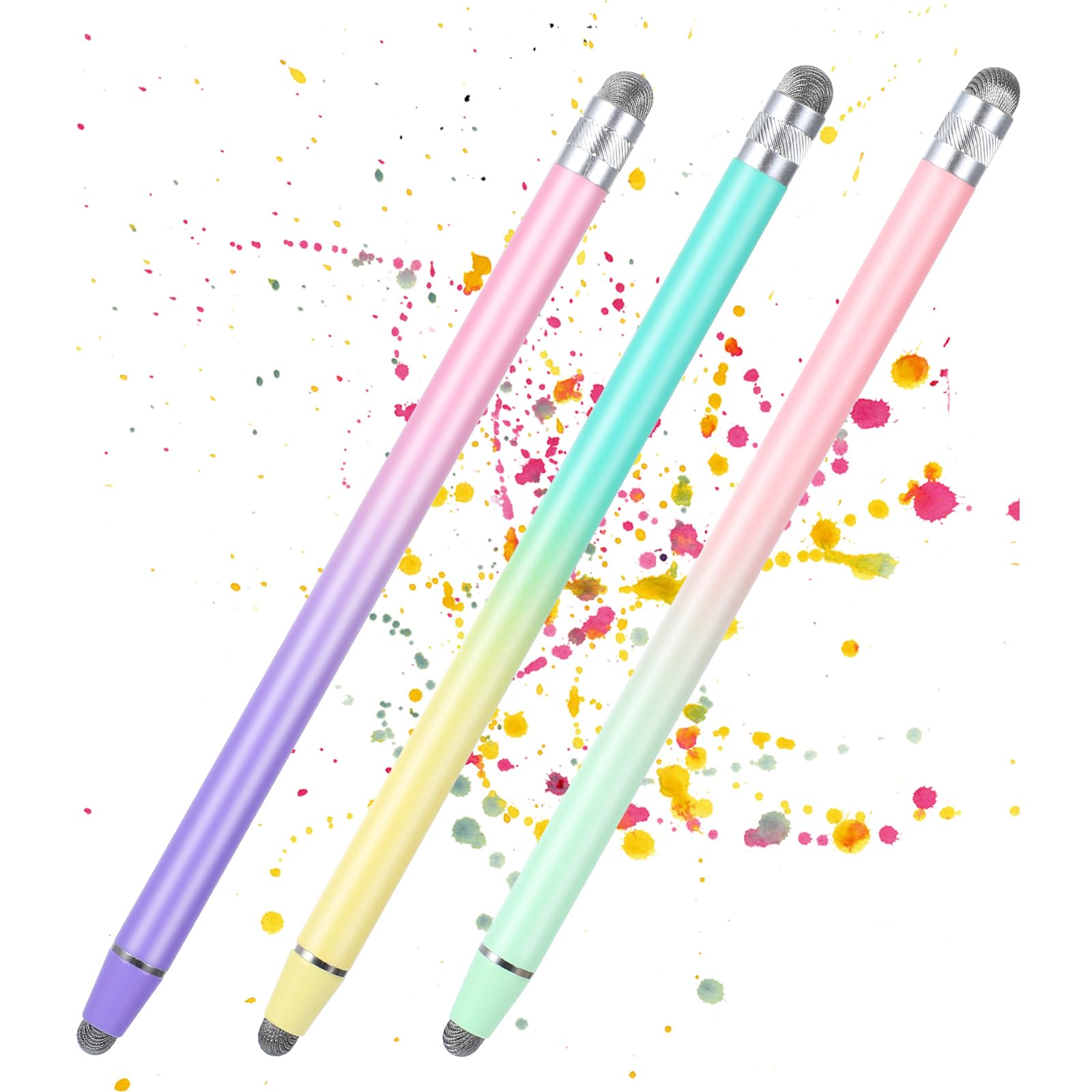 3-Pack Stylus for Touch Screens, 2-in-1 Stylus Pen for Touch Screen, High Precision and Sensitivity, Suitable for Compatible with All Touch Screens