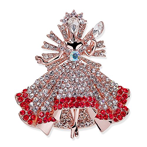 Golden red gorgeous princess styling brooch