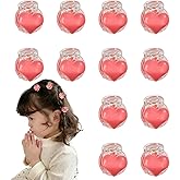 12 Pcs Mini Heart Hair Claw Clips, Cute Pink Clear Small Hair Clips for Girls Women, for Valentine's Day Hairstyle Accessories