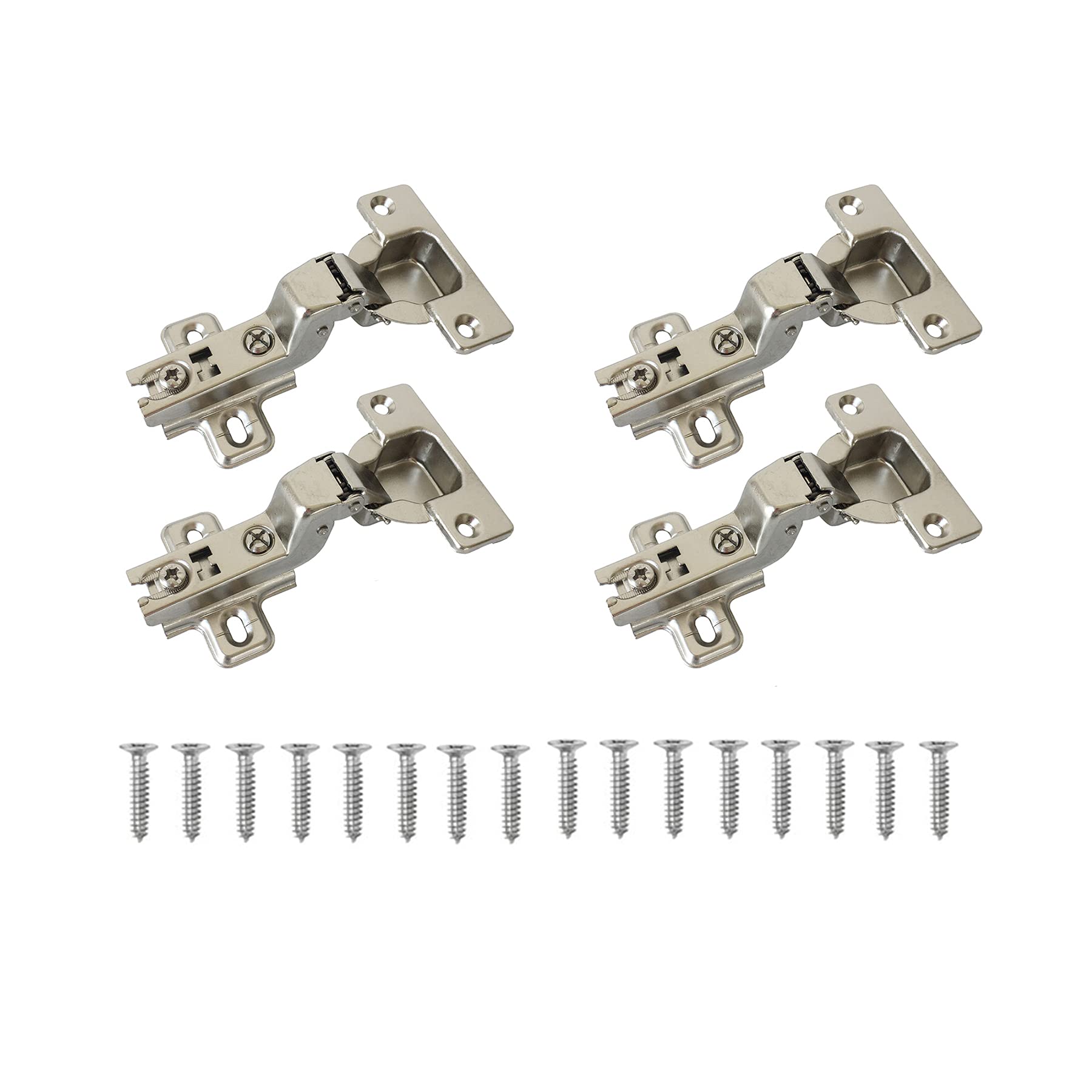 LIKERAINY 95 Degree Standard Inset Hinges 35mm with Slide-on Assembly Kitchen Cabinet Cupboard Wardrobe Door Hinge Pack of 4
