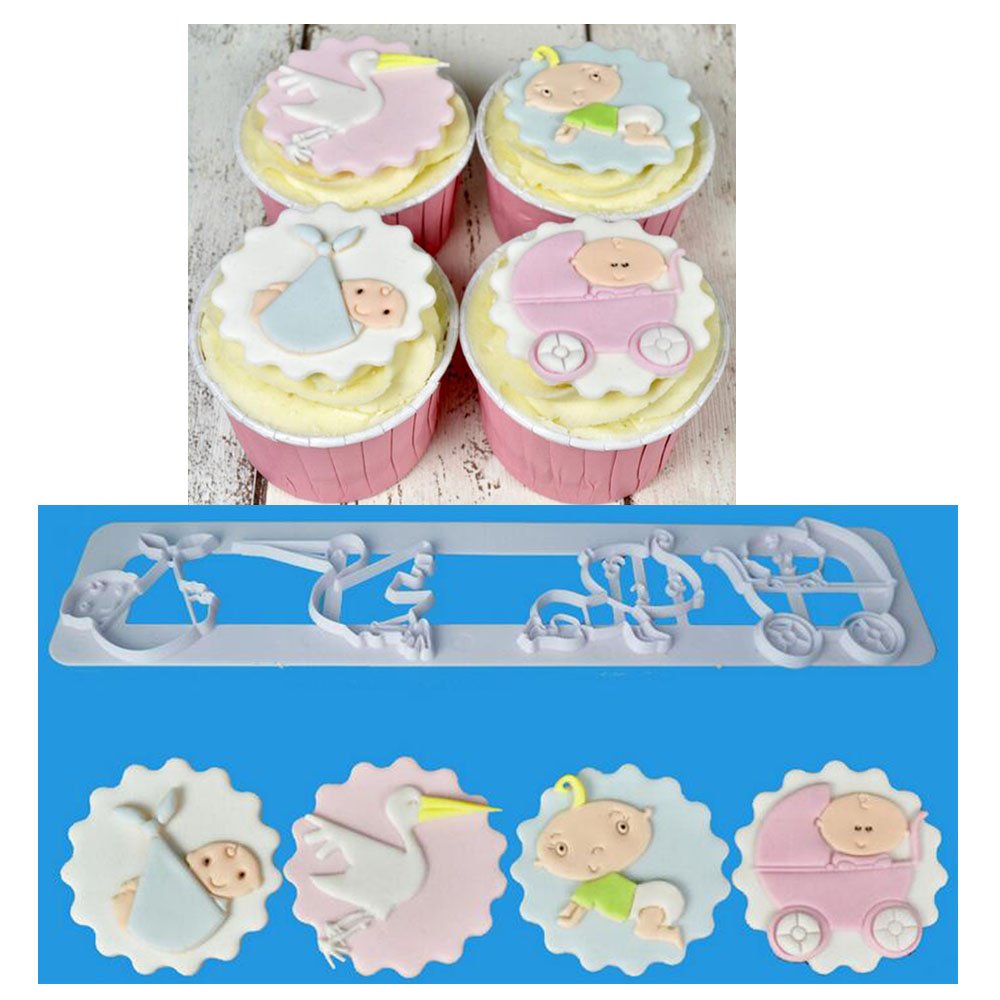 The Easyist Baby Shower Serise Cookie Cutter Set Include Baby Stroller Crawling Baby Bird Baby Bag For Cup Cake Decoration Cupcake Topper Buy Online In Dominica At Dominica Desertcart Com Productid 55374784