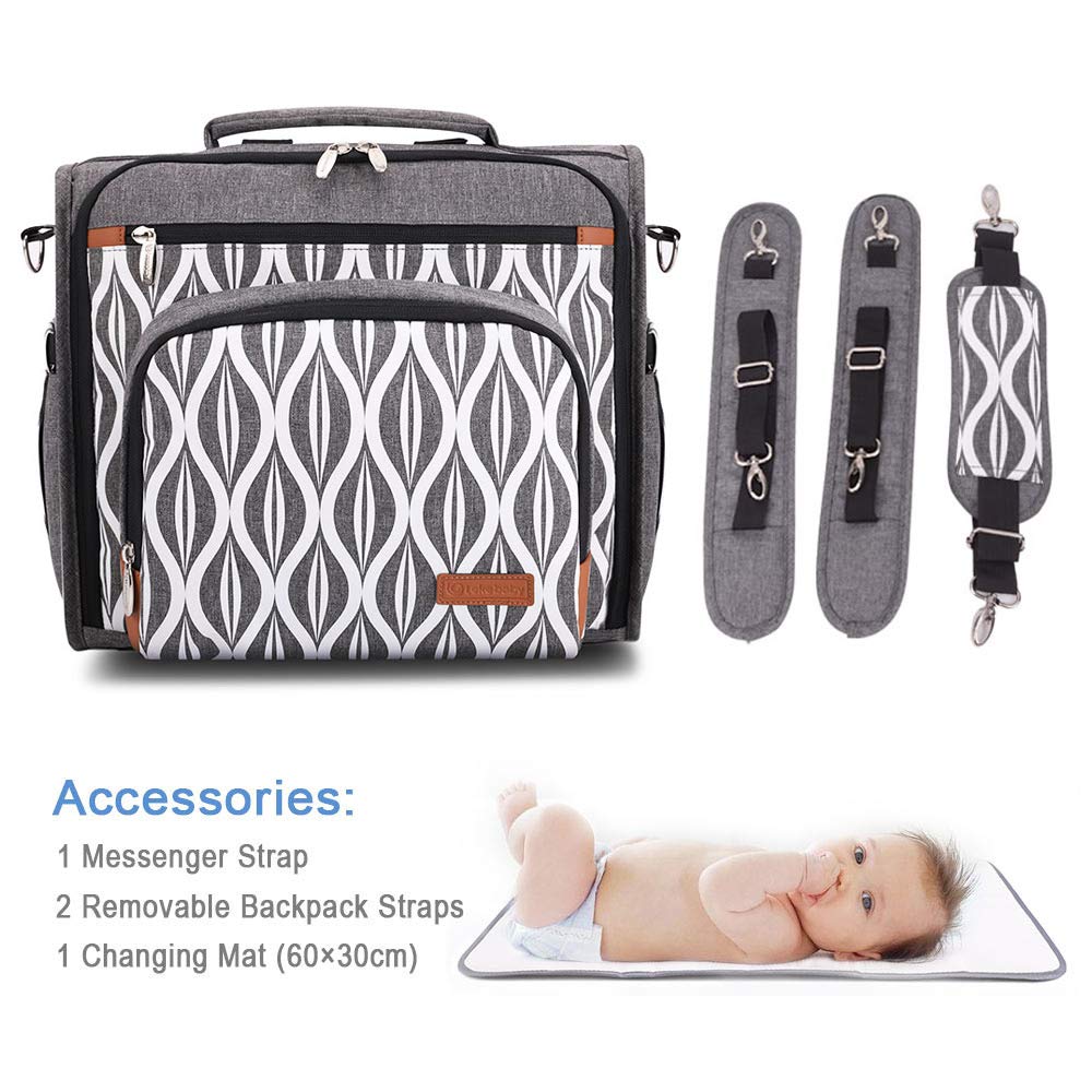 Lekebaby Baby Wickelrucksack Wickeltasche Rucksack Mit Wickelunterlage Wickeltasche Fur Mama Papa Grau Amazon De Baby