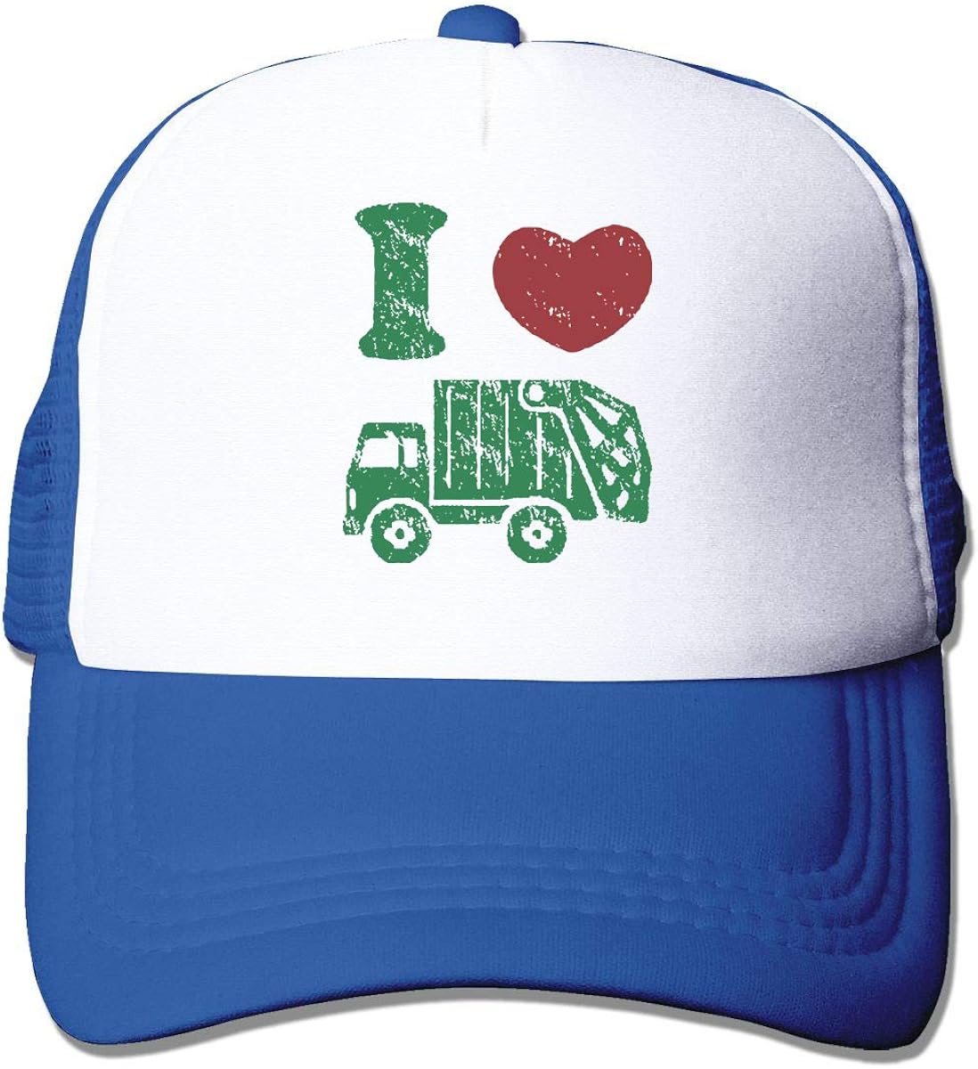 Waldeal Boys' I Love Trash Garbage Truck Baseball Hat Mesh Trucker Cap RoyalBlue: Clothing