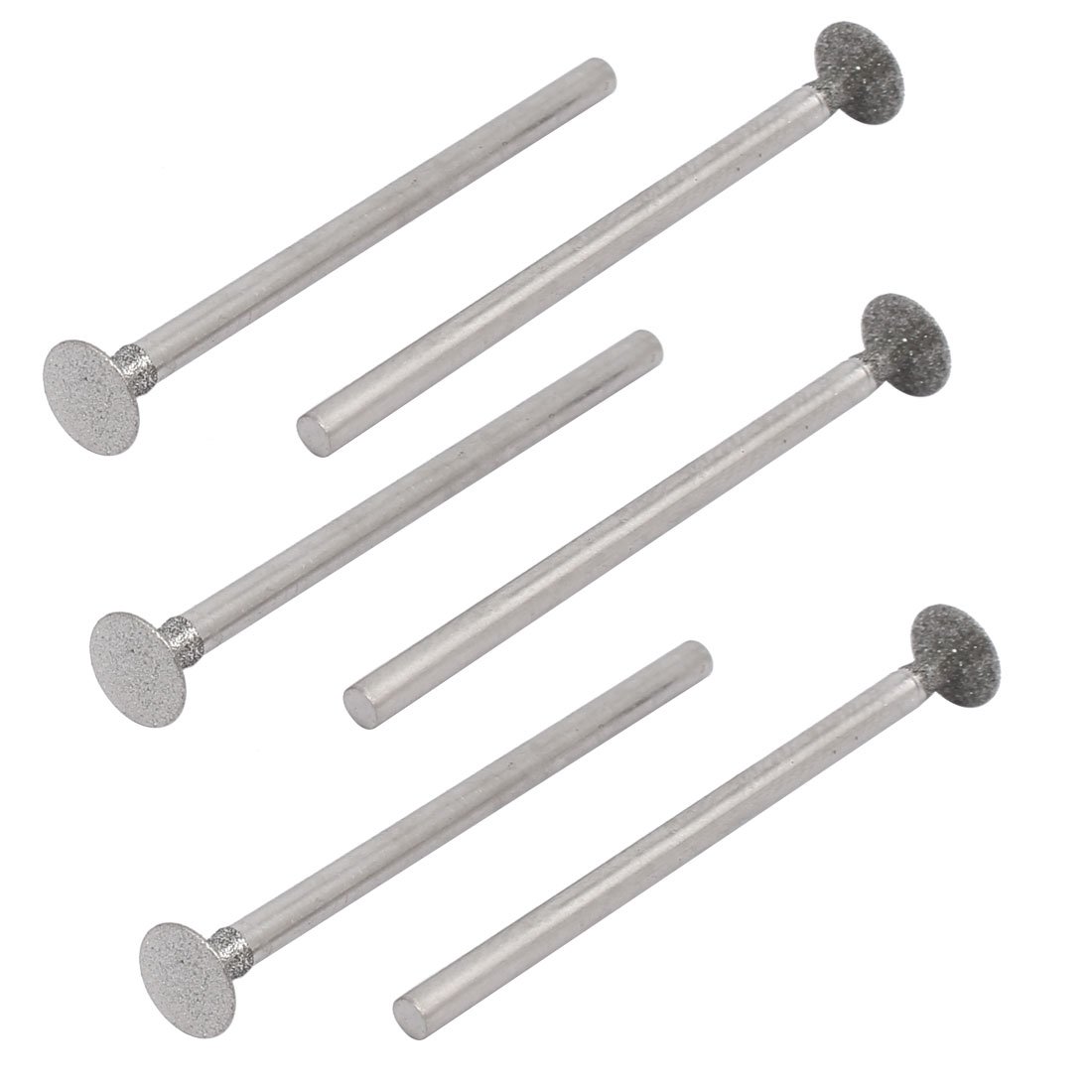 Sourcingmap 2.35mmx6mm Diamond Coated Disc Shape Head Grinding Mandrel Mounted Points 6pcs