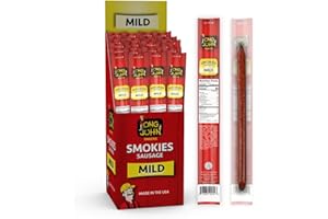 Long John Snacks Smokies Smoked Sausage Links - Gourmet Christmas Gift, Stocking Stuffer, White Elephant, Secret Santa & Holiday Gift Box or Charcuterie Snack - USA Pork & Beef - Mild, 24 Pack