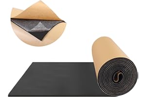 FONUNO Foam Padding Sheets with Adhesive Foam Insulation Neoprene Sheets Closed Cell Insulation Neoprene Rubber Roll for Gaskets Liner Crafts DIY Projects, Black, 12" Wide x 118" Long x 1/8" Thick