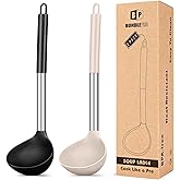 Ladle Spoon Set of 2 Silicone Large Spoon for Soup Non Stick Kitchen Utensils with High Heat Resistant BPA Free Perfect Kitch