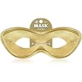 Vibrant Gold Plastic Superhero Mask (2.78" x 8 .25") 1 Pc - Ideal for Costumes & Parties
