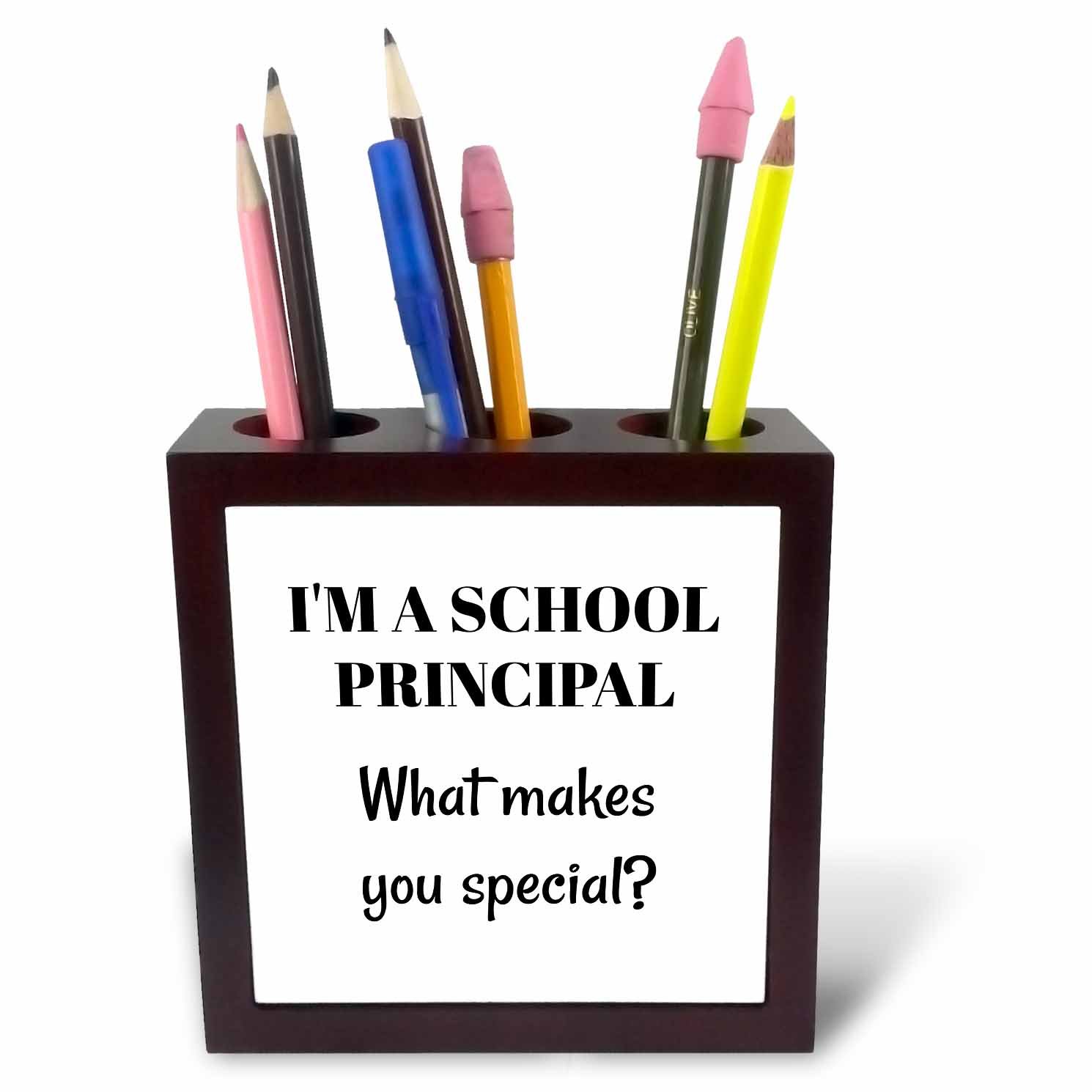 3dRose School Principal What Makes You Special-Tile Pen Holder, 5-Inch (Ph_265306_1), 5 Inches