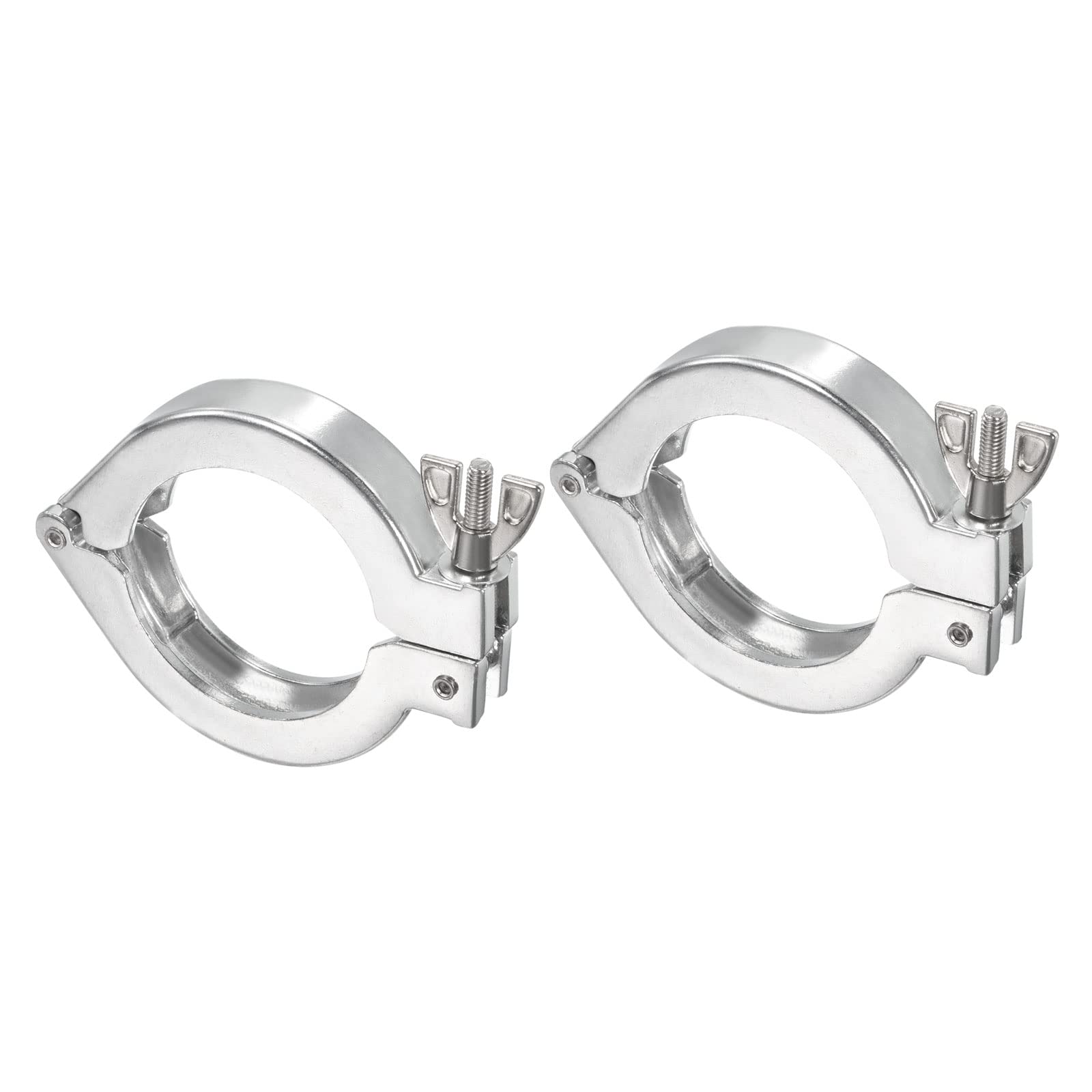 PATIKIL KF-50 Vacuum Clamp, 2 Pack Aluminium Alloy Durable Single Pin Hose Clamp with Wing Nut for Ferrule, Silver