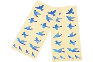 Toyvian 2Pcs Electric Guitar Fingerboard Stickers Assorted Color Bird Inlay Decals Ultra-Thin PVC Guitar Fretboard Stickers for Acoustic and Electric Guitars