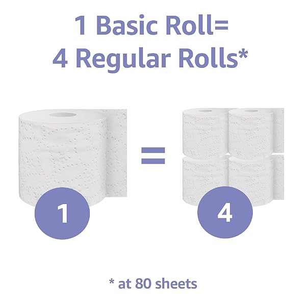 AMAZON BASICS 2-PLY TOILET PAPER, 6 ROLLS (1 PACKS OF 6), EQUIVALENT TO 25 REGULAR ROLLS