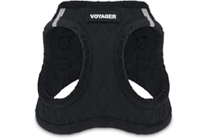 Voyager Step-In Plush Dog Harness – Soft Plush, Step In Vest Harness for Small and Medium Dogs by Best Pet Supplies - Harness (Black Plush), L (Chest: 18 - 20.5")