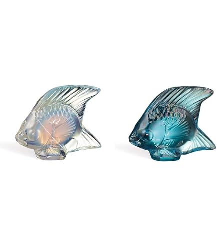 Amazon.com: Lalique Crystal Clear and Gold Stamped Fish Sculpture