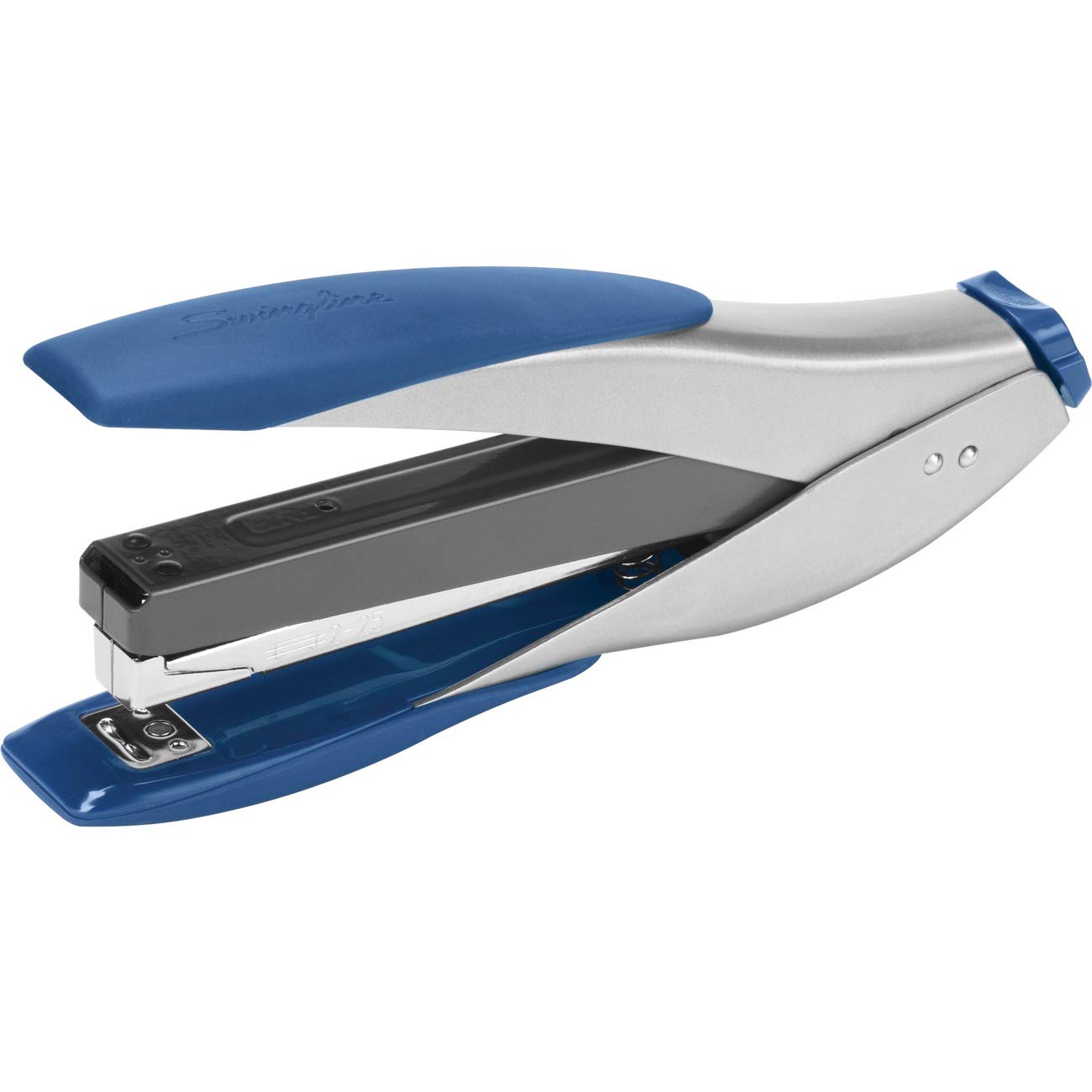 Swingline SmartTouch Stapler, Reduced Effort, 25 Sheets, Full Strip, Silver/Blue (S7066525)