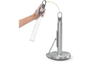 simplehuman Paper Towel Pump, Standing Paper Towel Holder with Spray Bottle, Brushed Stainless Steel