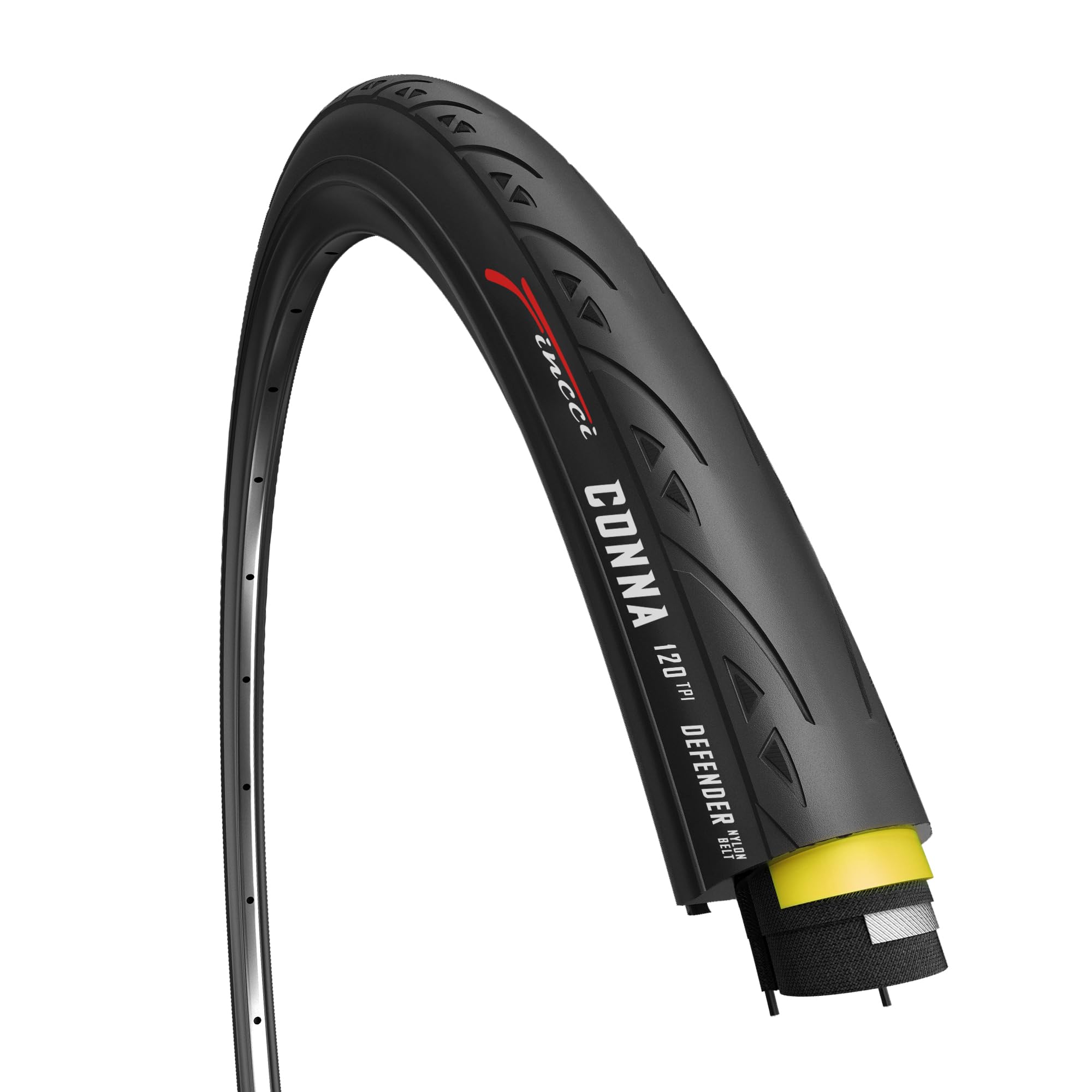 Fincci Racing Bike Tyre 700c x 25c - Conna Foldable Slick Tire 28 inch 25-622 with 1mm Nylon Protection 120 TPI for Folding, Race, Gravel, Hybrid, Carrera, Road and Touring Bicycles
