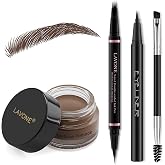 LAVONE Eyebrow Pen Kit,Waterproof Brow Pencil,Pomade,Eyeliner-DP-Dark Brown | 4-in-1 eyebrow makeup kit, brow brush, long-lasting,smudge-proof,waterproof, eyebrow pencils for women, natural &amp; full brows