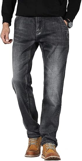 Amazon ビカルド ジーンズ 大きいサイズ メンズ 綿 ストレッチ ファスナーポケット ストレート デニムパンツ レジャー ロングパンツ 春 夏 秋 冬 黒 クラシック ジーンズ 通販