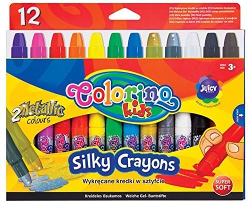 Colorino Twisted Silky Crayons in Assorted Colours (Set of 12) by Colorino