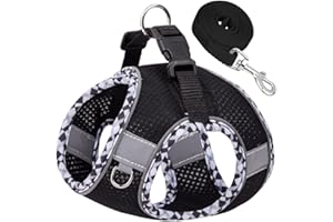 DoggieKit Dog Harness for Small Medium Dogs No Pull Adjustable Step in Puppy Harness and Leash Set,Reflective Breathable Mesh