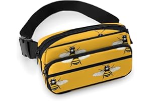 Fanny Packs for Women Men Cross Body - Cool Striped Bee Print Small Crossbody Bags for Women Men, Belt Bag Waist Packs for Ru
