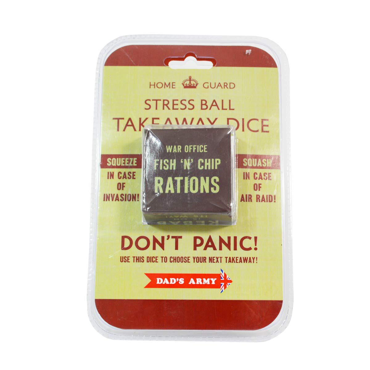 Dad's Army Squeezy Decision, Takeaway Dinner Dice, Roll & Decide, for Foodies, Merchandise, Plastic