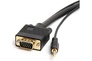 C&E CNE63240 Standard 15-Pin VGA Male to VGA Male Cable, 15-Feet, 2-Pack