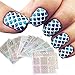 GBSELL 24 Sheets New Nail Hollow Irregular Grid Stencil Reusable Manicure Stickers Stamping Template Nail Art Tools