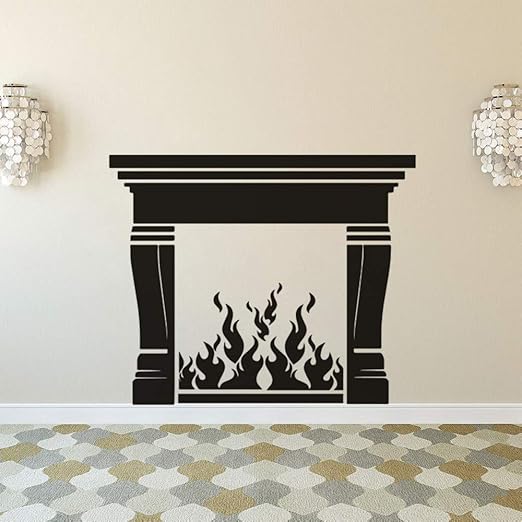 Chimenea Vinilo Pegatinas De Pared Hogar Sala De Estar Decoracion