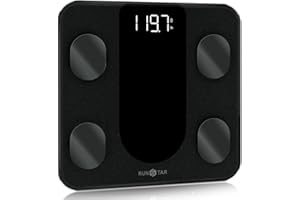 Runstar Smart Scale for Body Weight, Digital Bathroom Scale Large LED Display, Highly Accurate Weight Scale for Home Used, Sync APP 13 Body Composition Analysis, 400lbs, Black
