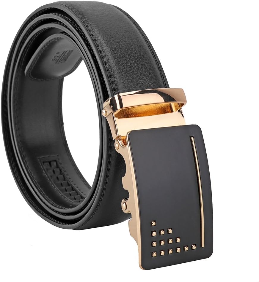 Men's Genuine Leather Belt Designer Belts for Men Ratchet Dress Belt 35mm Wide with Automatic Solid Buckle in A Fashion Box