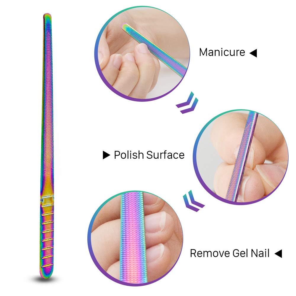 JOYJULY Cuticle Trimmer with Cuticle Pusher Nail File, Cuticle Remover Cutter Nipper Multi-color Professional Stainless Steel Cuticle Cutter Clipper Nail Nipper Durable Pedicure Manicure Tools: Beauty