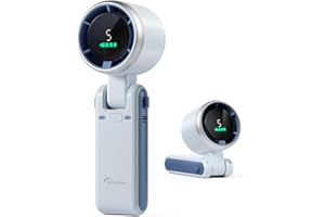 Diveblues Portable Handheld Turbo Fan, 5 Gear Wind, Battery Operated, Up to 12 Working Hours, 3 IN 1 Hand Fan with Air Turbo Tech Cooling Fan for Outdoor Activities, Travel, Working