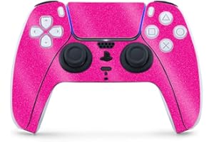 MIGHTY SKINS MightySkins Glossy Glitter Gaming Skin for PS5 / PlayStation 5 Controller - Solid Hot Pink | Durable High-Gloss Glitter Finish | Easy to Apply and Change Style | Made in The USA