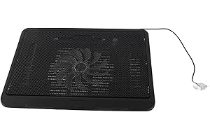 Akozon Akozon Laptop Cooling Pad with Big Fan & USB Hub - Ergonomic Base for 14" or Smaller Notebooks - Blue LED Lights & Noi