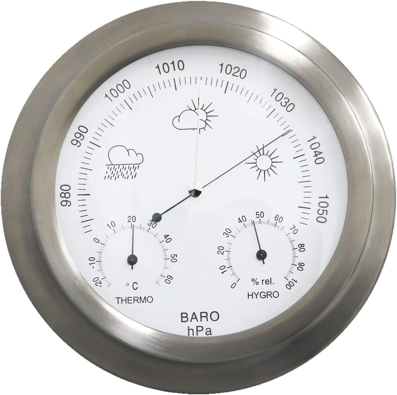 Oypla Indoor Outdoor Barometer Weather Station Stainless Steel Amazon