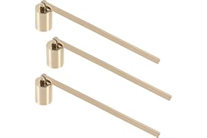 ZEONHEI 3 PCS 6.3 Inch Candle Snuffer Accessory, Stainless Steel Golden Candle Extinguisher with Long Handle and Straight Tube, Candlesnuffers Extinguish Candle Wicks for Tea Light Candles